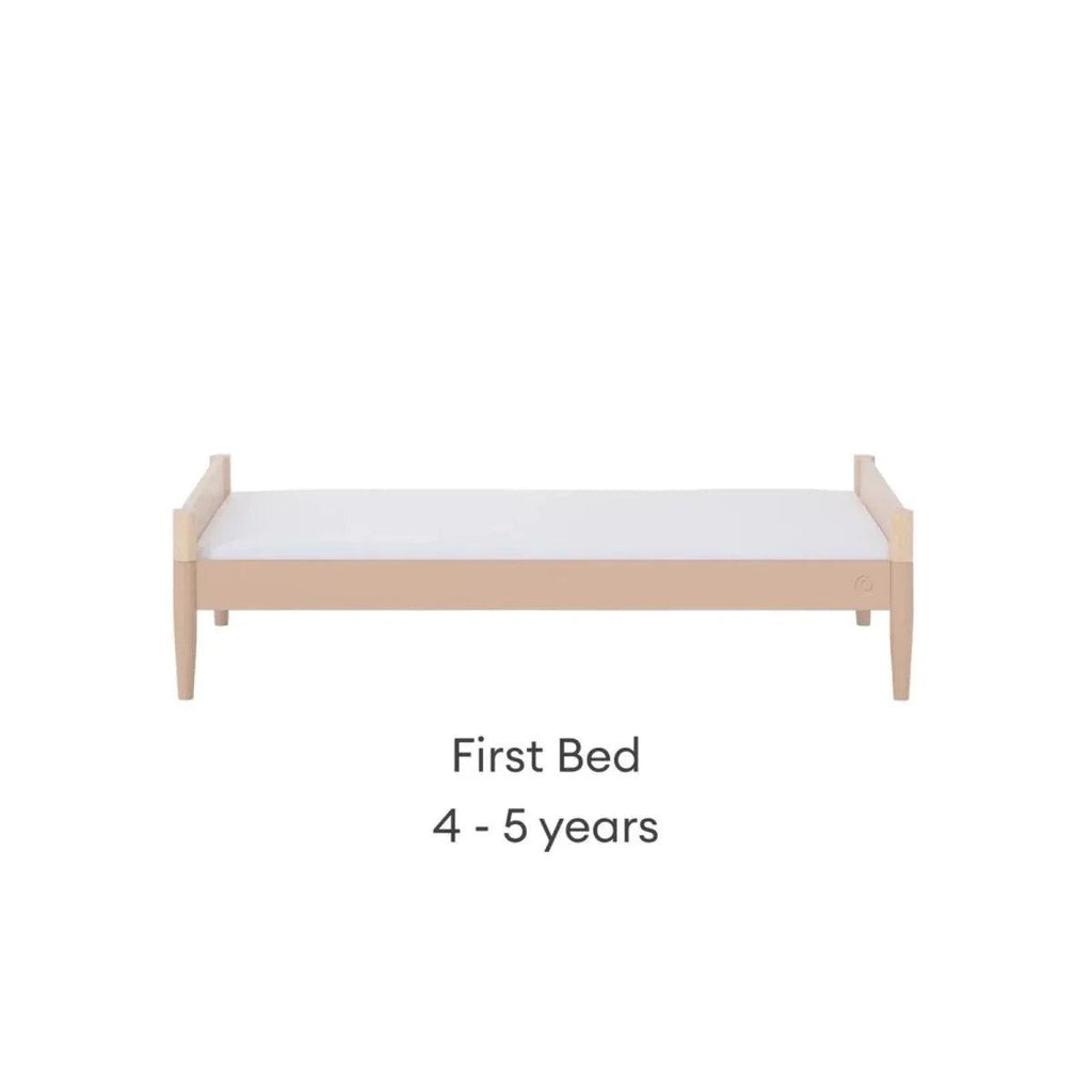 Gaia Baby Eos nursery cot bed in powder blush and natural ash, with low side rails