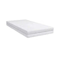 Baby cot mattress 140x70cm, white fabric-covered top with stitched edge