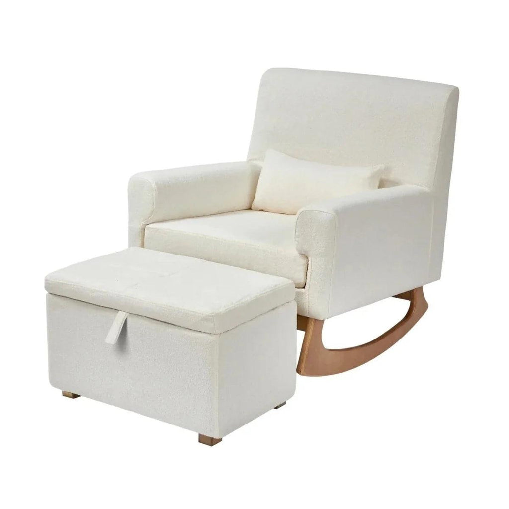 Gaia Baby Serena nursing chair and footstool in chalk boucle