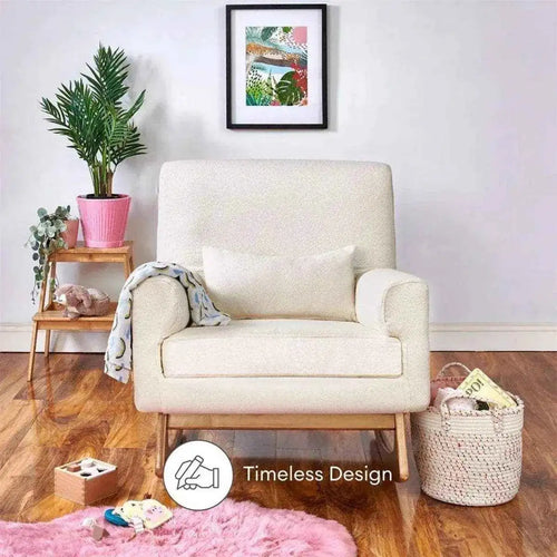 Gaia Baby Serena Rocking & Nursing Chair - Chalk Boucle