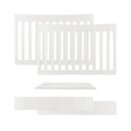 Cot bed extension kit with white slatted end panels and matching rails