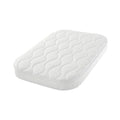 Mini cot mattress, white quilted foam with wavy stitched surface