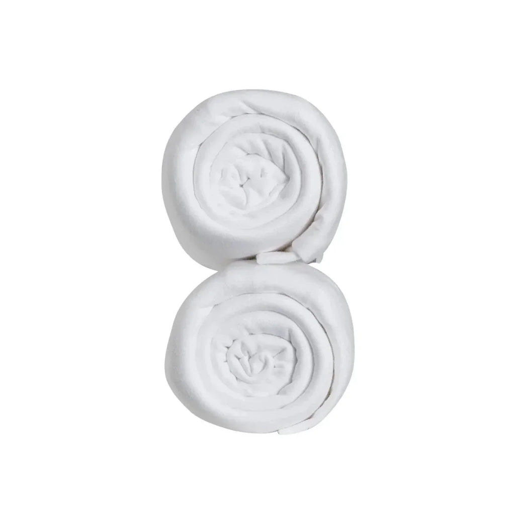 Baby mini cot fitted sheets, 2-pack, white rolled sheets