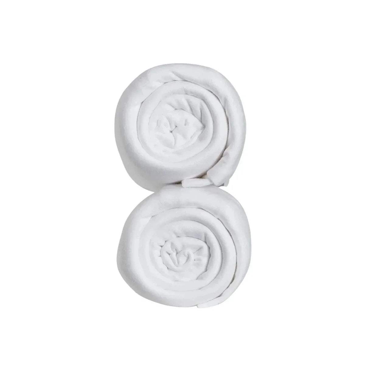 Pack of two white fitted cot bed sheets with circular embroidered accents