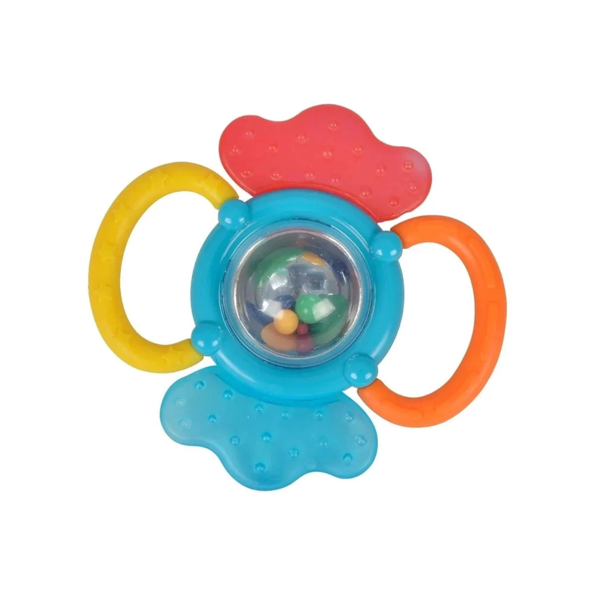 Simba ABC activity rattle: flower-shaped rings with beads in clear center