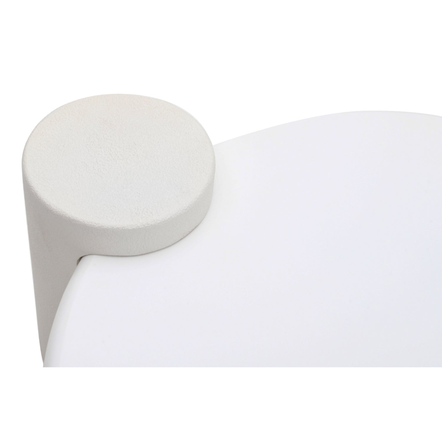 White cylindrical object on a white background
