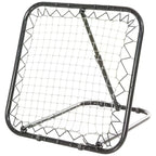 Black rebounder net goal with angled frame and white mesh for football/baseball practice