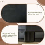 Black wood-grain cabinet base with anti-slip feet for stability