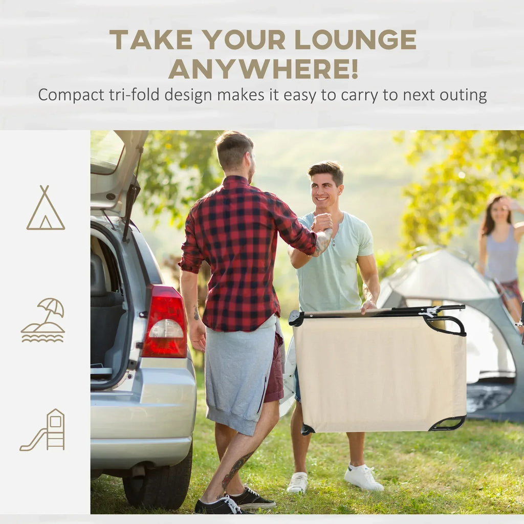 Folding Sun Loungers Set of 2 with Face Hole, 4-Position Adjustable Backrest Garden Recliner Chairs Sunbeds, Outdoor Lounge Chairs with 600 D Oxford Cloth Seat, Pillow for Beach, Sand - Bobobiy