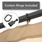 Beige mesh sidewall curtain rings and zipper track detail for easy attachment