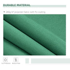 Green polyester awning fabric close-up with textured weave and protective PU coating