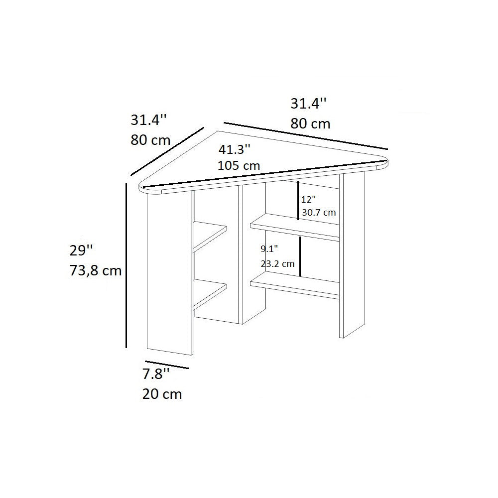Corner Computer Desk with Shelves-Gredos