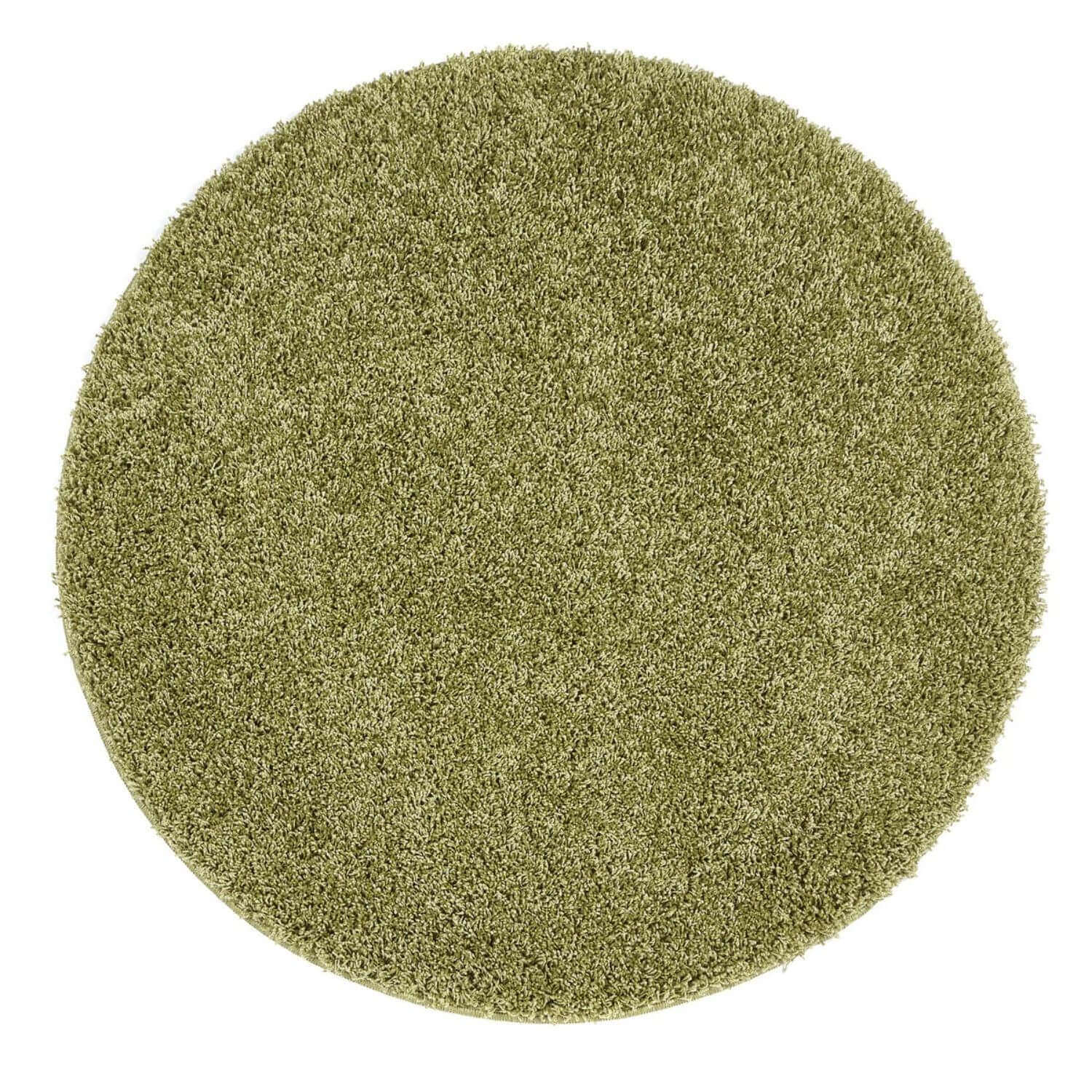 Washable Olive Green Shaggy Rug