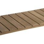 Wooden planter top slats with smooth painted finish and visible fasteners