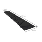 Black cantilever umbrella cover laid flat with zipper and tie points