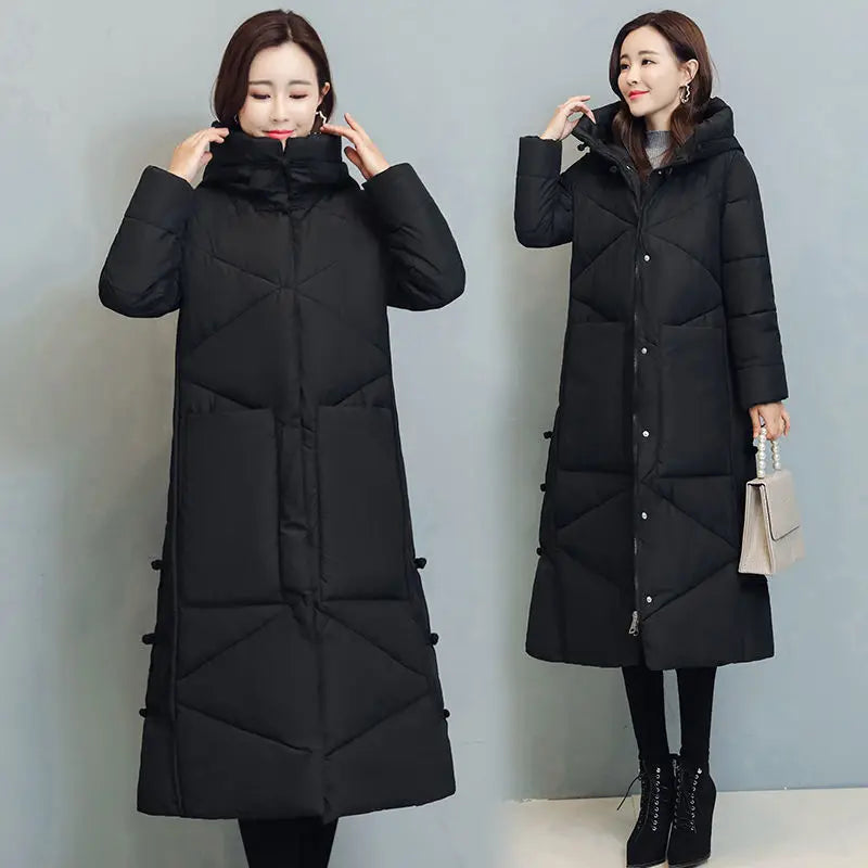 Women's Fashionable Thick Cotton padded Warm Snow Outerwear Windproof Hooded Jacket