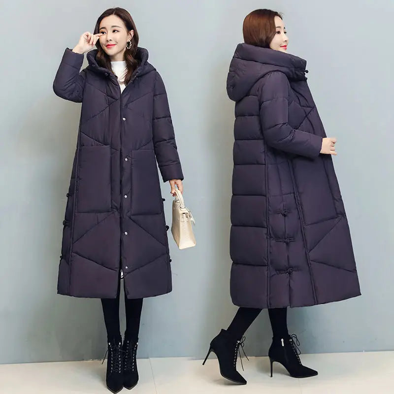 Women's Fashionable Thick Cotton padded Warm Snow Outerwear Windproof Hooded Jacket