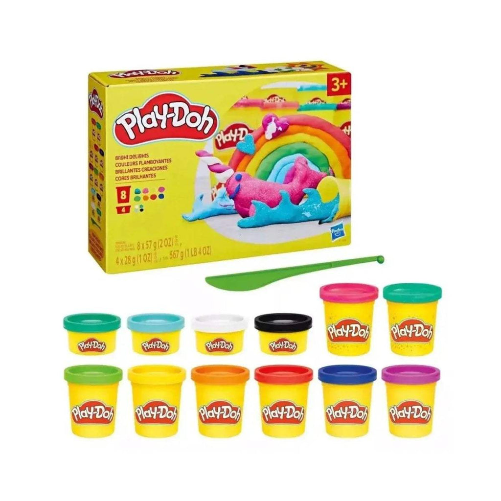 Play-Doh multicolour clay set with rainbow kit, scoop, and assorted tubs