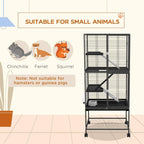 Charcoal grey multi-level wire small animal cage with ramps and multiple doors