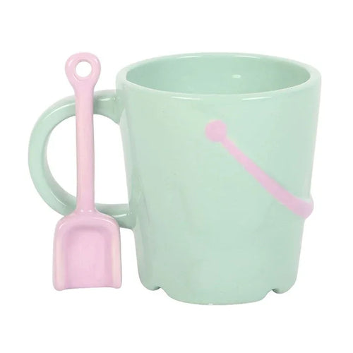 Pastel Bucket Mug with Spade Spoon - Bobobiy