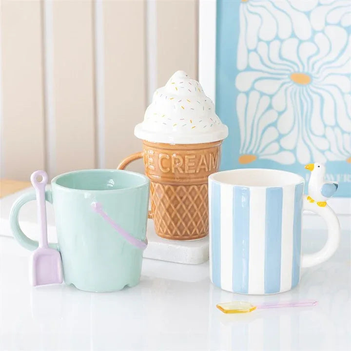 Pastel Bucket Mug with Spade Spoon - Bobobiy