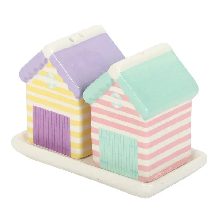 Pastel Beach Hut Salt and Pepper Shakers - Bobobiy