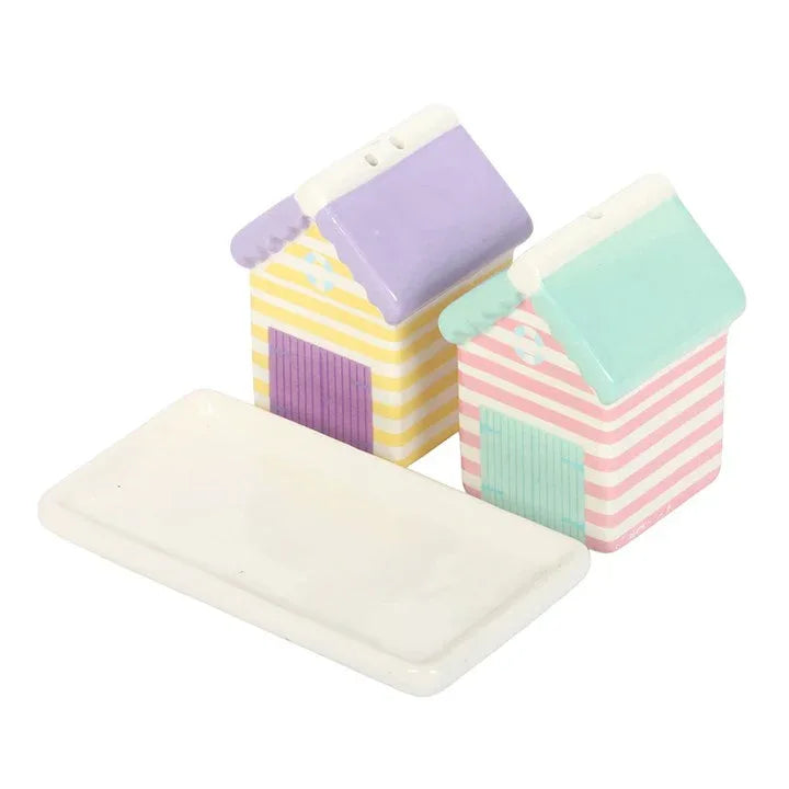 Pastel Beach Hut Salt and Pepper Shakers - Bobobiy