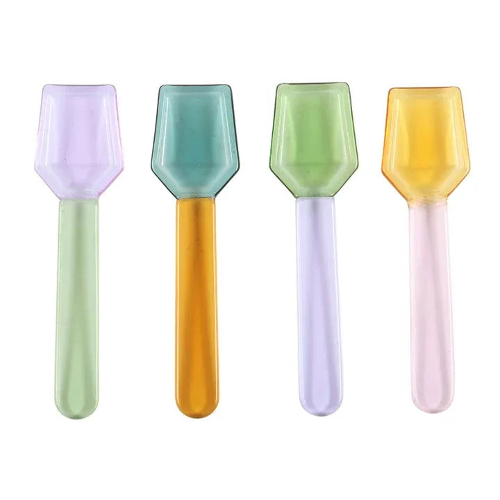 Set of 4 Pastel Glass Dessert Spoons - Bobobiy