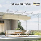 Retractable pergola canopy fabric, cream white top-only roof cover
