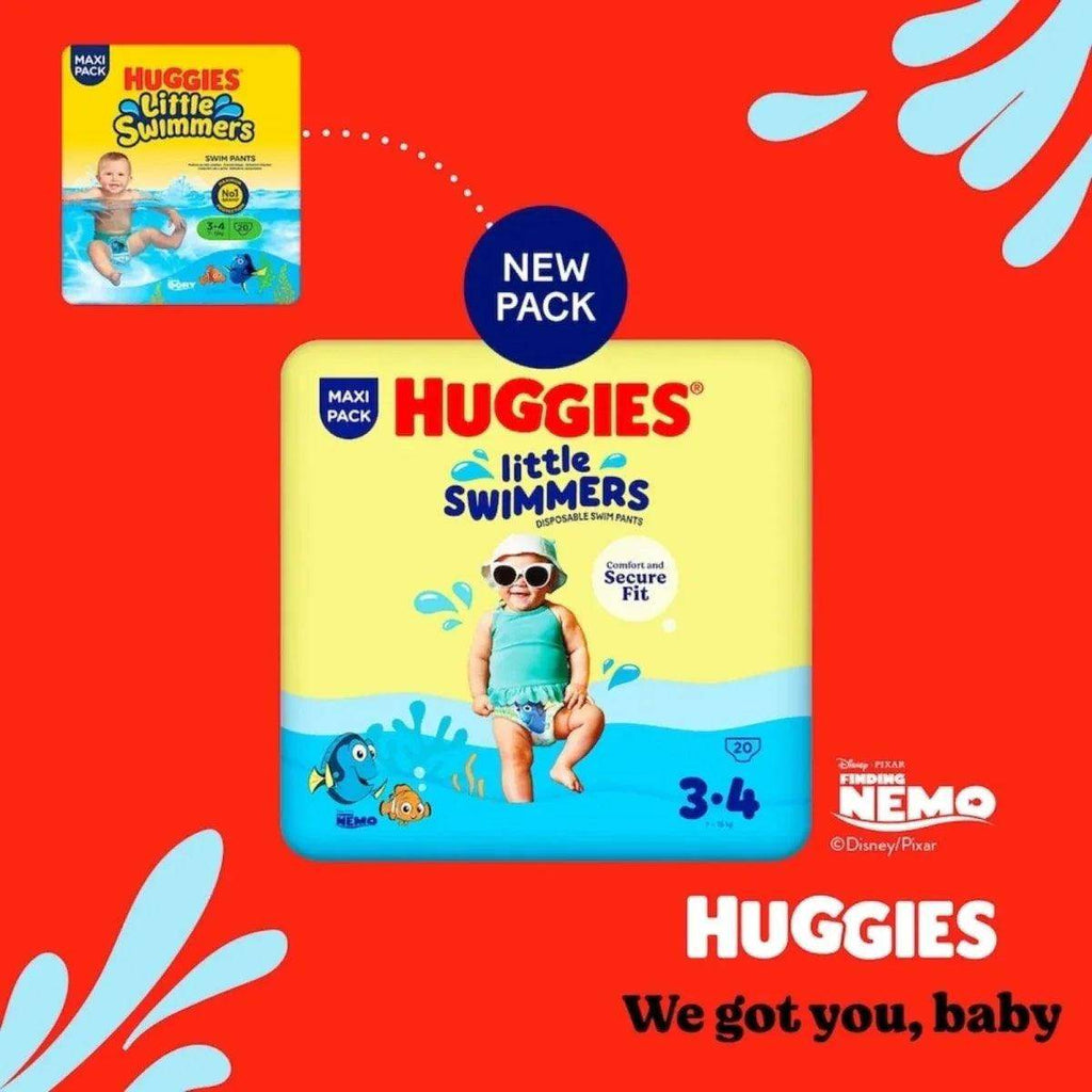 Size 3-4 swim nappies maxi pack with secure fit and 20 count
