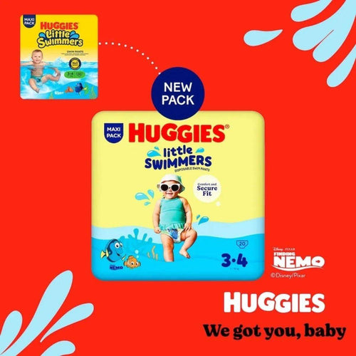 Size 3-4 swim nappies maxi pack with secure fit and 20 count