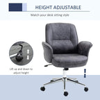 Charcoal grey mid-back office chair with padded seat and height-adjusting swivel base