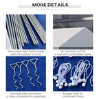 More details of light grey marquee gazebo: galvanized frame rods and string lights