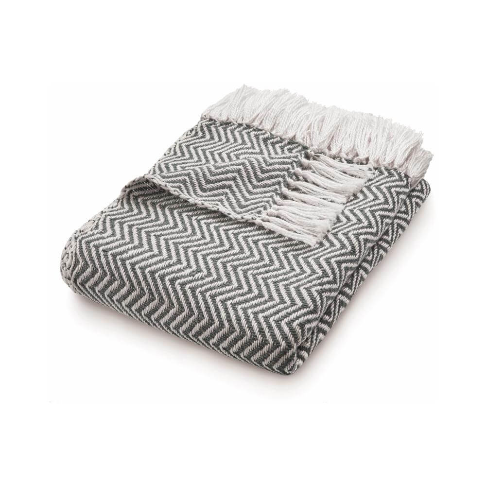 Herringbone Design Woven Throw