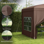 Coffee pop up gazebo with guy ropes and ground stakes