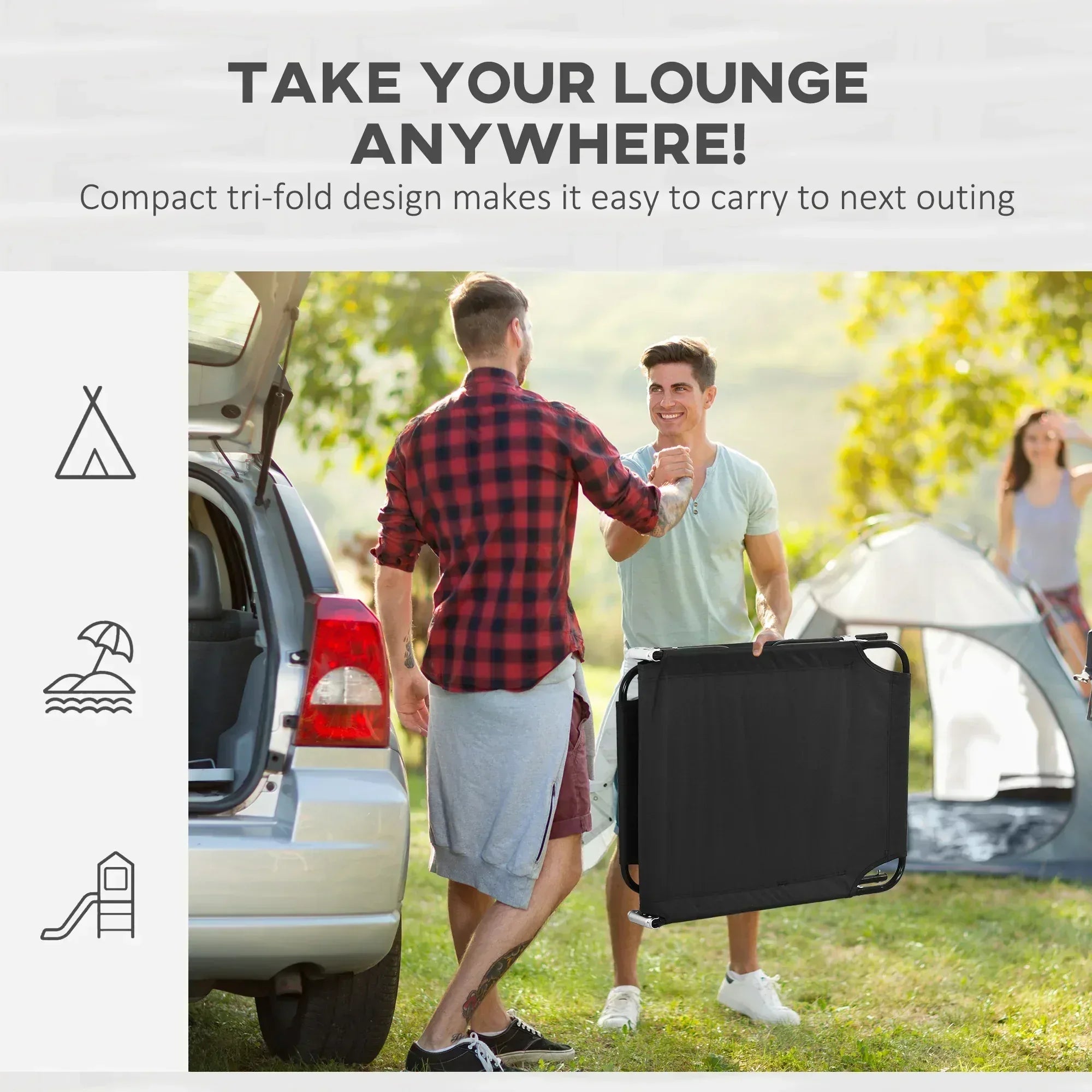 Folding Sun Loungers Set of 2 with Face Hole, 4-Position Adjustable Backrest Garden Recliner Chairs Sunbeds, Outdoor Lounge Chairs with 600 D Oxford Cloth Seat, Pillow for Beach, Black - Bobobiy