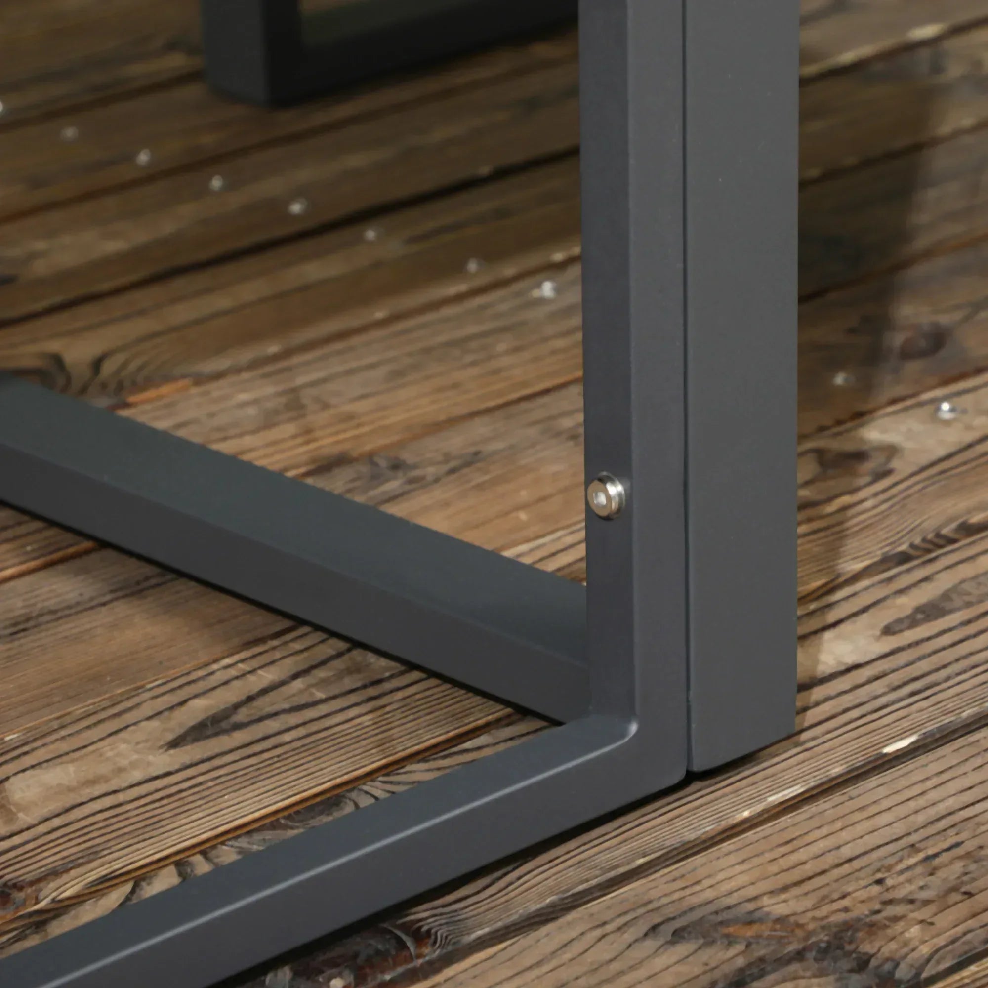 4 Pieces Garden Sofa Set 2 Single Armchair 1 Bench & Side Table Set Aluminium Frame Patio Furniture with Cushions Grey - Bobobiy