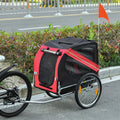 Bicycle Pet Trailer in Steel Frame-Red/Black