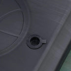 Basketball hoop stand base fill cap on textured black surface