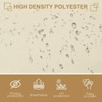 Cream high-density polyester fabric with water droplets texture for privacy screen