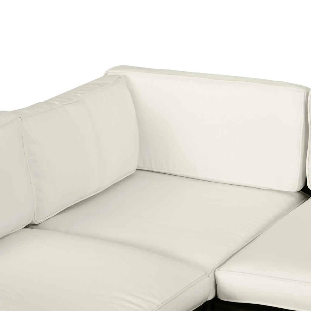 Replacement Cushion Covers for Garden Sofa Set, Garden Rattan Sofa Cushion Polyester Cover Replacement Outdoor - No Cushion Included, Cream - Bobobiy