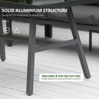 Grey aluminium table frame with adjustable anti-slip feet and sturdy support legs