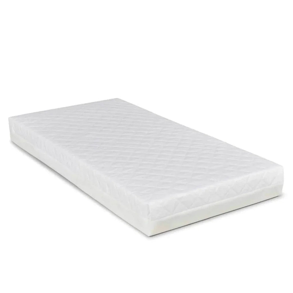 Premium sprung baby mattress in light fabric cover, rectangular