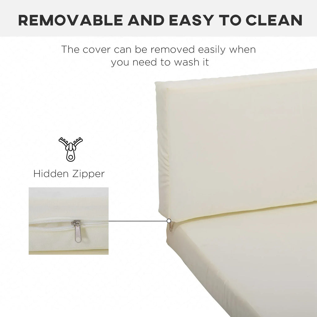 Outdoor Cushion Pad Set for Rattan Furniture, 7 Piece Garden Furniture Cushions ONLY, Cream - Bobobiy