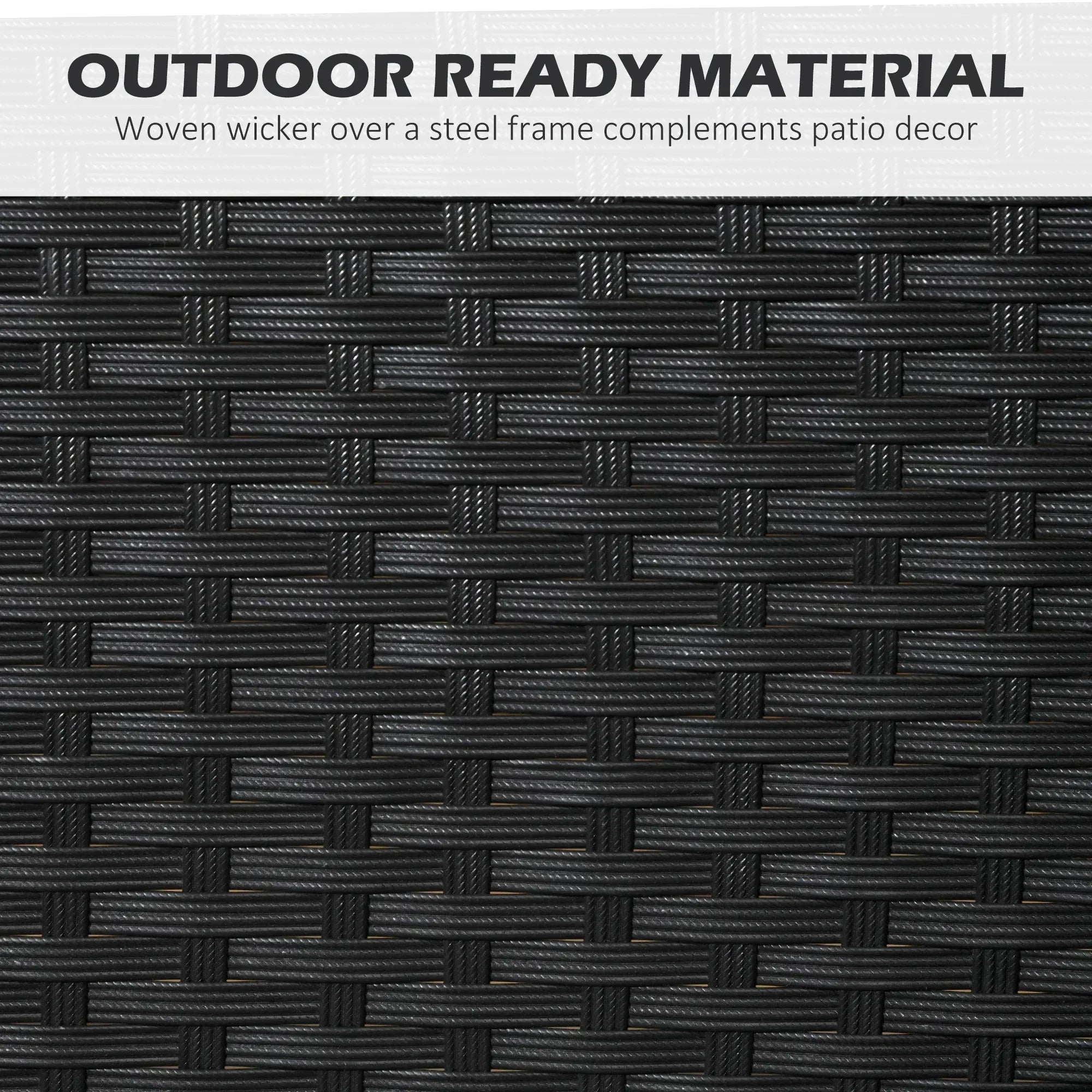 Five-Piece Garden Dining Set, with Rattan Seat Chairs and Cushions - Black - Bobobiy