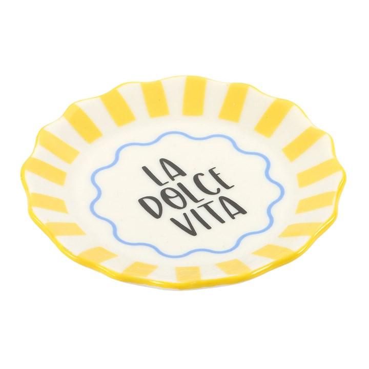 Yellow Striped La Dolce Vita Trinket Dish