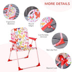 Butterfly-pattern kids chair with ergonomic backrest, armrests, and non-slip feet details