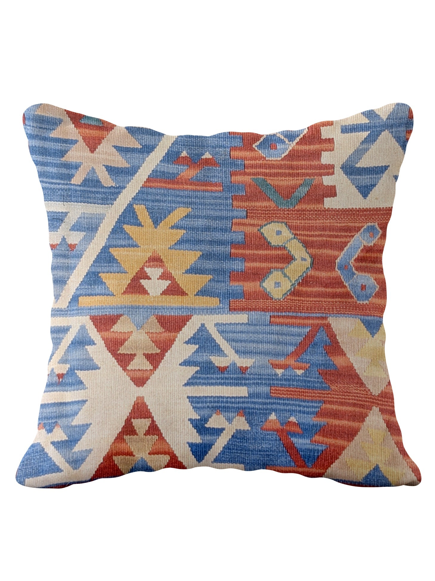 Turkish Kilim Vintage Cushion Cover - 40 x 40 cm - Handmade