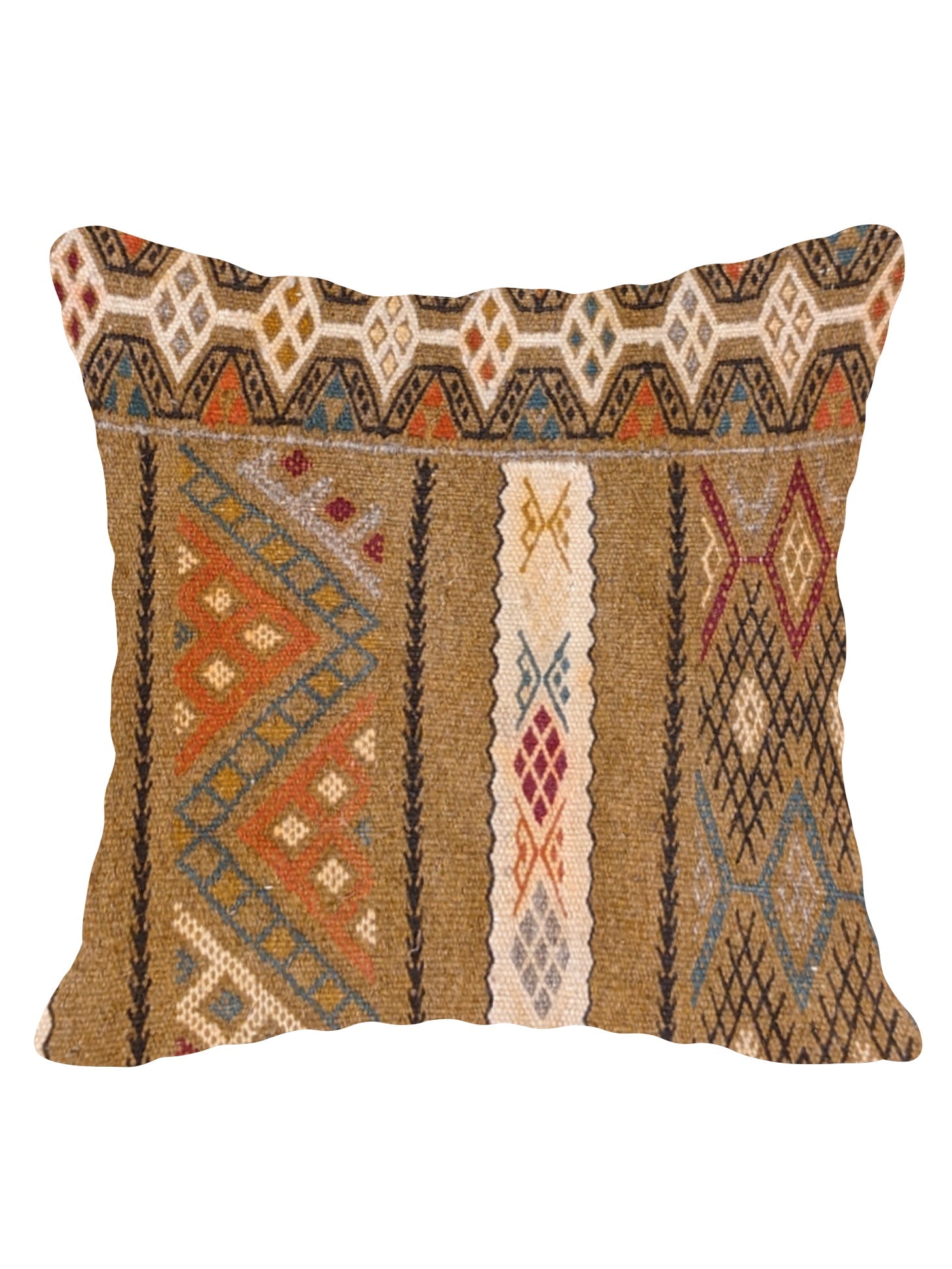 Turkish Kilim Vintage Cushion Cover - 40 x 40 cm - Handmade