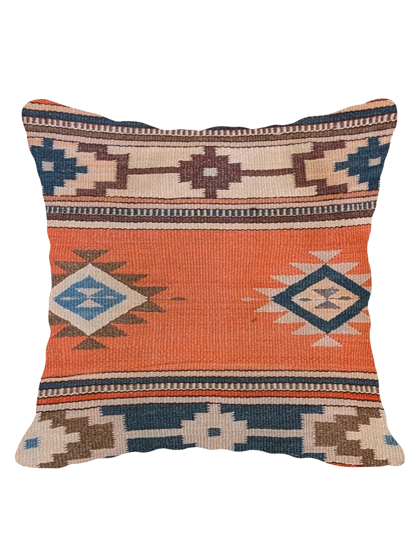 Turkish Kilim Vintage Cushion Cover - 40 x 40 cm - Handmade